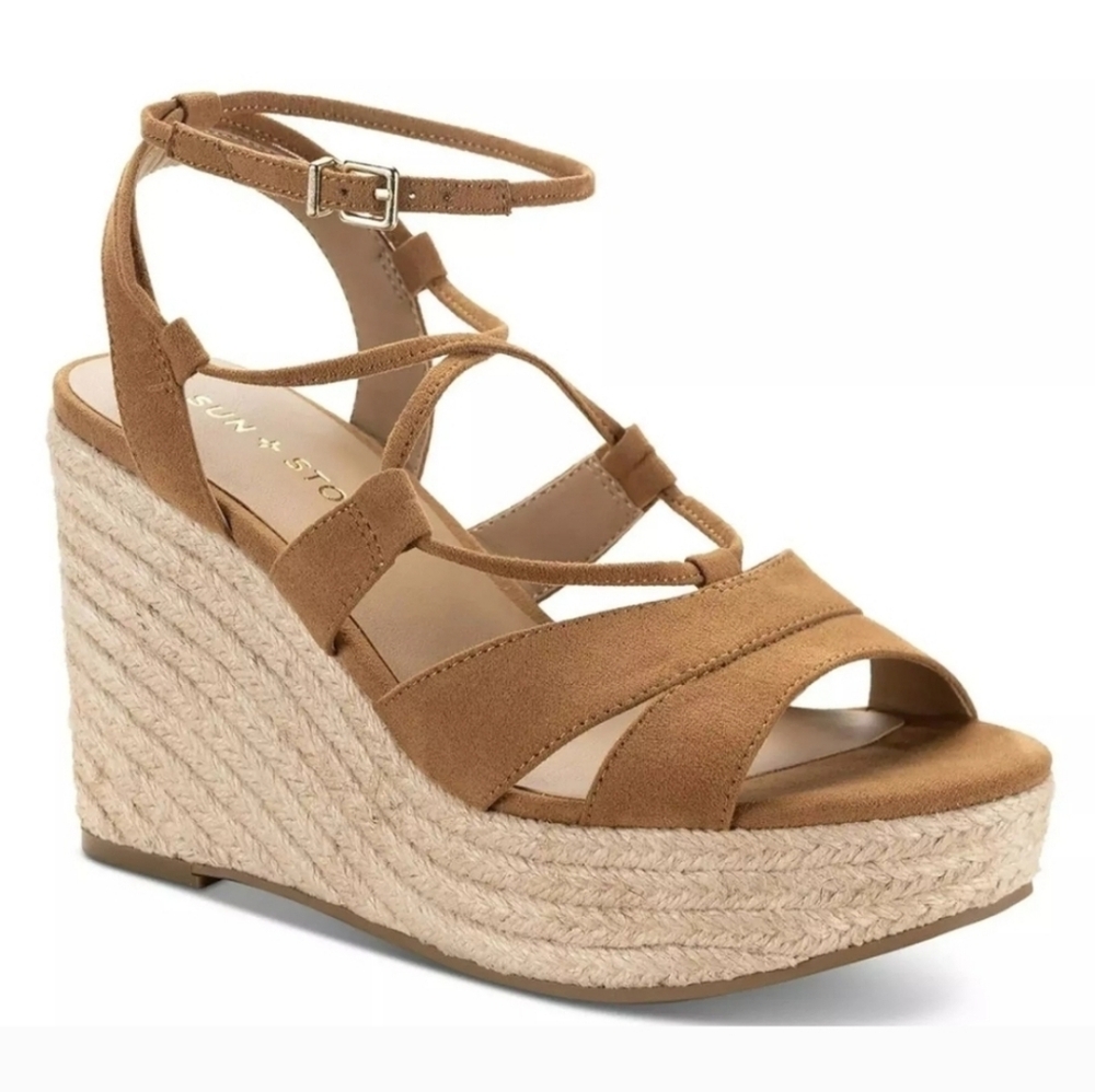 Sun + Stone Womens TIINSLEY Ankle strap Strappy Wedge Sandals NEW!